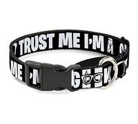 Buckle-Down MGC-W30947-WS I'm A Geek/Glasses Black/White Martingale Collar para Perro, pequeño