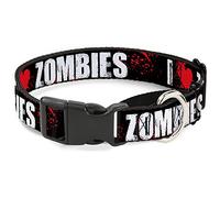 Buckle-Down MGC-W30949-L I Heart Zombies Bold Splatter Negro/Blanco/Rojo Martingale Dog Collar, Grande