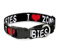 Buckle-Down MGC-W30951-Sâ I Heart Zombies Bloody Splatter Negro/Blanco/Rojo Martingale Collar de Perro, Pequeño