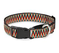 Buckle-Down MGC-W31006-L Zig Zag - Collar Grande para Perro, Color marrón/Agua/Crema/Rojo