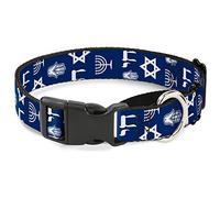 Buckle-Down MGC-W31015-Ssímbolos judíos-4azul/blanco Martingale Collar de Perro,pequeño