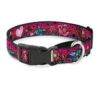 Buckle-Down MGC-W31213-WM Love Pink Martingale Collar para Perro, tamaño Mediano