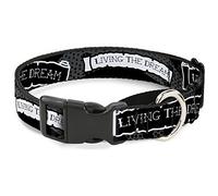 Buckle-Down MGC-W31259-WL Living The Dream Scroll Gray/Black/White Martingale Collar para Perro, Grande