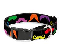 Buckle-Down MGC-W31364-L Mustaches - Collar para Perro (Talla L), Color Negro y Multicolor