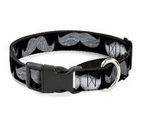 Buckle-Down MGC-W31369-WL Mustaches - Collar para Perro (Talla L), Color Negro