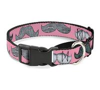 Buckle-Down MGC-W31371-L Mustaches - Collar Grande para Perro, Color Rosa y Rosa
