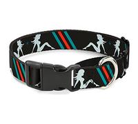 Buckle-Down MGC-W31380-SMud Flap Girl con Rayas Gray/Turquesa/Naranja Martingale Dog Collar, Pequeño