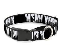 Buckle-Down MGC-W31446-M New York Bold/Skyline Silueta Negro/Blanco/Negro Martingale Dog Collar, Medium