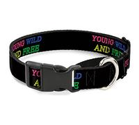 Buckle-Down MGC-W32514-L Young Wild and Free Outline - Collar para Perro (Talla L), Color Negro