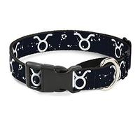 Buckle-Down MGC-W32645 - Collar para Perro, diseño de Signo del Zodiaco Taurus, Color Negro y Blanco