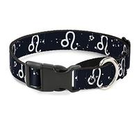 Buckle-Down MGC-W32654-SZodiac Leo Symbol/Constellations Negro/Blanco Martingale Collar de Perro, Pequeño