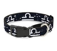 Buckle-Down MGC-W32660-L Zodiac Libra Símbolo/Constellaciones Negro/Blanco Martingale Collar de Perro, Grande