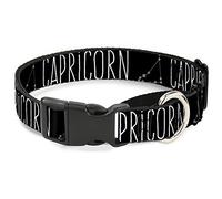 Buckle-Down MGC-W32668-WL Zodiac Capricornio/Constellation Negro/Blanco Martingale Collar de Perro, Grande