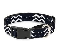 Buckle-Down MGC-W32674-L Zodiac Aquarius Symbol/Constellations - Collar para Perro, Color Negro y Blanco
