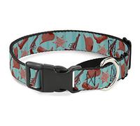 Buckle-Down MGC-W37108-WM Sheriff's Gear/Vertical Stripe Turquoise/Browns Martingale Collar de Perro, tamaño Mediano