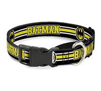 Buckle-Down MGC-WBM176-WS - Collar para Perro de Batman Martingale, Color Negro, Blanco y Amarillo, 3,81 cm de Ancho, Cuello: 33,02 cm - 45,72 cm