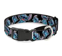 Buckle-Down MGC-WDY063-SMartingale - Poste de Punto de Cuello para Perro/Hibiscus Sketch Negro/Gris/Azul, Cuello de 1" W-9-15