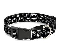 Buckle-Down MGC-WDY322-WS Martingale - Collar para Perro, diseño de Gato con Expresiones dispersas, Color Negro y Blanco, 3,81 cm W-13-18 Pulgadas, Cuello pequeño