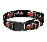 Buckle-Down MGC-WDY405-WL Martingale Cars 3 Lightning Mcqueen Caricature/Race Banderas Negro/Blanco/Rojo, 1.5" W-18-32 Cuello Grande