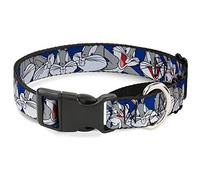 Buckle-Down MGC-WLTBB006-L Blue Bugs Bunny Martingale Collar para perro, 1 pulgada de ancho, se adapta a cuello de 15 a 26 pulgadas, grande