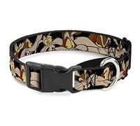 Buckle-Down MGC-WLTWC002-WM Black Wile E. Coyote Martingale Collar para perro, 1.5 pulgadas de ancho, se adapta a cuello de 16-23 pulgadas, mediano