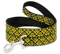 Buckle-Down Minion Diamond Blocks Yellow/Black Pet Leash, 6 '-1/2"