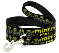 Buckle-Down Minion Powered Electric Minions Negro/Amarillo/Azul Pet Leash, 6 '-1/2"