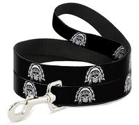 Buckle-Down «Native American Skull Black/White» - Correa para Mascota, 15,2 x 12,7 cm