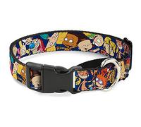 Buckle-Down Nick 90's Rewind 16-Character Poses Navy Blue Martingale Dog Collar, 1.5" x 16-23"/Medium