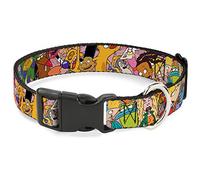 Buckle-Down "Nick 90's Rewind Character Mash Up Collage2 Rosas" Collar de plástico con clip, 3,81 cm x 40,64 cm/mediano