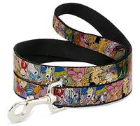 Buckle-Down Nick 90's Rewind Character Mash Up Collage2 Rosas Pet Leash, 4'-1/2"