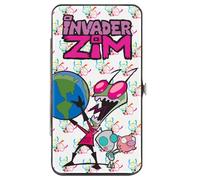 Buckle-Down Nickelodeon - Cartera con bisagras, Invader Zim Rule the World Pose blanco, multicolor, cuero vegano, 7" x 4", Casual