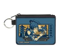 Buckle-Down Nickelodeon - Cartera con cremallera alrededor, The Legend of Korra Avatar Korra Bridge Pose and Text Blues, lona, blues, XS, Casual