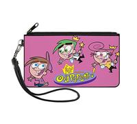 Buckle-Down Nickelodeon - Cartera con cremallera, The Fairly Oddparents Timmy con pose de grupo Cosmo y Wanda, lona, 6.5" x 3.5", Casual