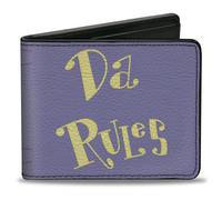 Buckle-Down Nickelodeon - Cartera plegable, libro The Fairly OddParent Da Rules Book Lavanda Amarillo, Cuero Vegano, Amarillo, Lavanda, 4 x 3.5 pulgadas, Casual