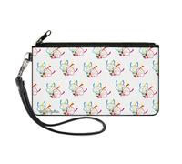 Buckle-Down Nickelodeon Invader Zim Triple GIR Pose Stack - Cartera con cremallera alrededor, color blanco, multicolor, lona, Blanco, L, Casual