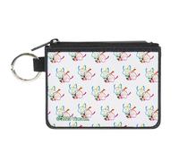 Buckle-Down Nickelodeon Invader Zim Triple GIR Pose Stack - Cartera con cremallera alrededor, color blanco, multicolor, lona, Blanco, XS, Casual