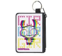 Buckle-Down Nickelodeon - Monedero, monedero, Invader Zim GIR tipografía de pose y cara, color blanco, multicolor, lona, Blanco, 4.25" x 3.25", Casual