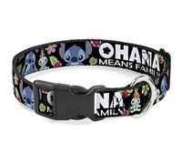 Buckle Down Ohana Significa Familia/Stitch y Scrump Poses/Tropical Flora plástico Clip Collar