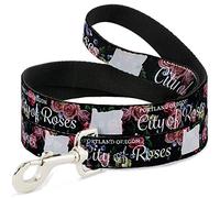 Buckle-Down Oregon Silhouette/Portland Oregon-City of Roses Roses/White Pet Leash, 6" x 1.5"