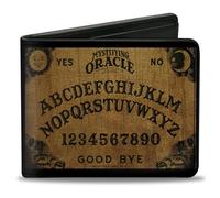 Buckle-Down Ouija Board - Cartera plegable, réplica de tablero Ouija de grano de madera negra, cuero vegano, Varios colores, 4.0" x 3.5", Casual