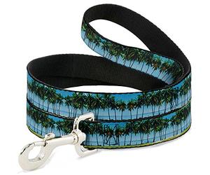 Buckle-Down Paisaje Playa Palm Trees Pet Leash, 6 'x 1.5"