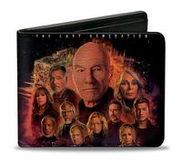Buckle-Down Paramount Network - Cartera plegable, diseño de Star Trek Picard Group y logotipo del título, multicolor, cuero vegano, Varios colores, 4.0" x 3.5", Casual