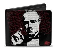 Buckle-Down Paramount Pictures - Cartera plegable, El Padrino Vito Corleone the Don Loyalty Honor Family, cuero vegano, Negro -, 4.0" x 3.5", Casual