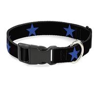 Buckle-Down PC-W21903-NS Star - Collar con Clip de plástico, Color Negro y Azul, tamaño pequeño