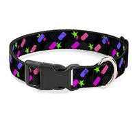 Buckle-Down PC-W30008-NM - Collar de plástico con Clip, 1,27 cm de Ancho, Cuello-Mediano, 80 s