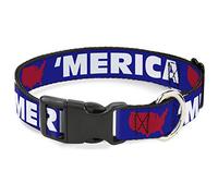 Buckle-Down PC-W30029-S/USA Silueta Azul/Blanco/Rojo plástico Clip Collar, pequeño/9-15