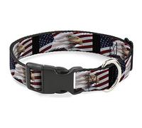 Buckle-Down PC-W30107-S- Collar de Clip de plástico con Bandera de águila pequeña, 22,8-38,1 cm