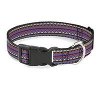 Buckle-Down PC-W30154-M Aztec 15 Azules/Amarillo/Naranja/Gris plástico Clip Collar, mediano/11-17