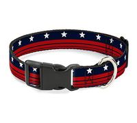 Buckle-Down PC-W30190-WL Collar de plástico con Clip, 3,81 cm de Ancho, 45,72 cm de Cuello, Americana
